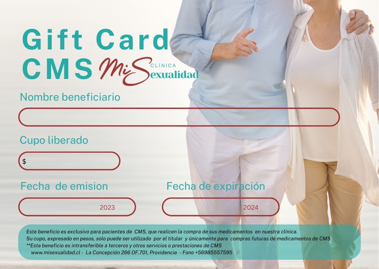 Gift Card CMS CLÍNICA MI SEXUALIDAD